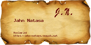 Jahn Natasa névjegykártya